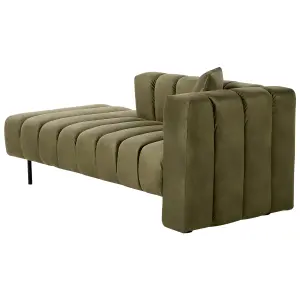 Right Hand Velvet Chaise Lounge Green LANNILS