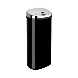 Dihl 50L Black Sensor Bin Kitchen Waste Dustbin Chrome Automatic