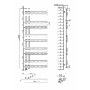 Right Radiators Prefilled Electric Heated Towel Rail D-shape Ladder Warmer Rads - 1600x600mm Brushed Brass