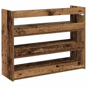 Berkfield Shoe Rack Old Wood 80x25x61.5 cm Engineered Wood