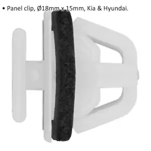 20 PACK Panel Trim Clip Fitting - 18mm x 15mm - For KIA & Hyundai Vehicles