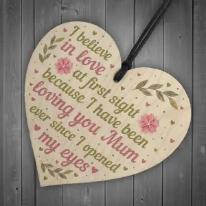 Red Ocean Mum Gifts For Mummy Wooden Heart Plaque Daughter Son Birthday Christmas Keepsake