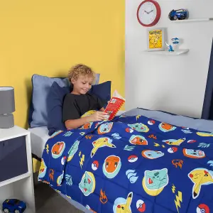 Pokemon Weighted Blanket Kids Stress Relief Throw Sensory, Blue - 2kg