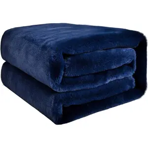 3 In 1 Fleece Cozy Blanket Sleeves Snuggle Rug Wrap Snug Memory Foam Slippers & Insole - Blue