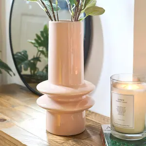 Tall Ceramic Bubble Vase - 30cm - Nude