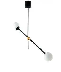 Luminosa Antitesi Globe Ceiling Pendant, Black, Gold, Opal, E14