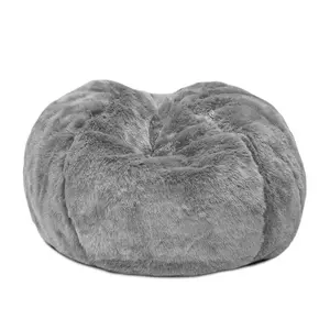 rucomfy Faux Fur Kids Slouchbag Beanbag - Grey