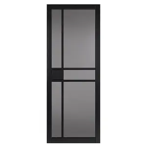 Urban Industrial City Black Tinted Glass Internal Door