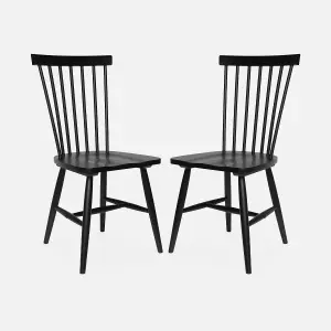 sweeek. Pair of wooden dining chairs Romie Black 50.8x44.2x90 cm