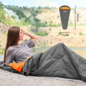 Milestone Camping Mummy Single Layer Sleeping Bag - Black