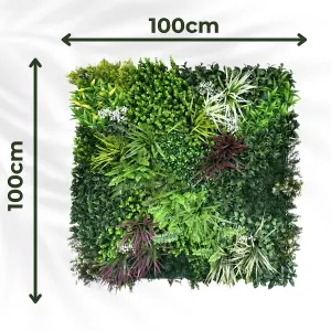 Artificial Plant Flower Living Wall Panels Realistic - Wordsworth - Indoor / Outdoor - 1m x 1m - Home, Garden, Office