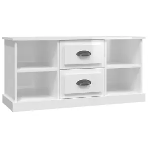 Berkfield TV Cabinet High Gloss White 99.5x35.5x48 cm Engineered Wood