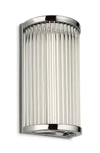 Luminosa Jewel Integrated LED Bathroom Flush Wall Light Chrome with Clear Glass Rods IP44