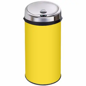 Inmotion 42L Yellow Stainless Steel Auto Sensor Kitchen Waste Dust Bin