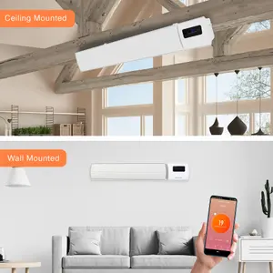 Mirrorstone 3000W Helios Wi-Fi Remote Controllable Infrared Bar Heater In White Finish, Wall/Ceiling Mount, Indoor Electric Heater