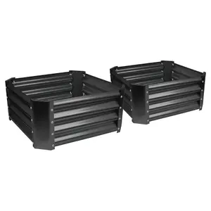 Square Galvanised Steel Raised Garden Beds - 60cm x 60cm - 2pc