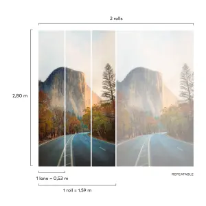 Grandeco Yosemite 3 panel Textured Mural, 2.8 x 1.59m