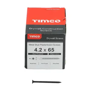 TIMCO Drywall Fine Thread Bugle Head Black Screws - 4.2 x 65