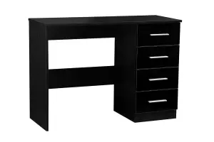 REFLECT 4 Drawer Dressing Table in Gloss Black Drawer Fronts and Black Oak Carcass