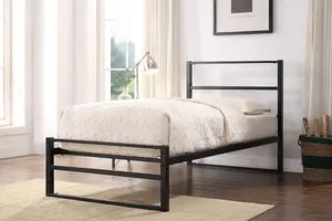 Hartfield Black Metal Single Bed Frame 3ft