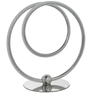 Chrome Infinity Loop Table Lamp 14W Warm White LED Bedside Desk Feature Light