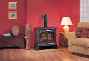 Dimplex Stove Pipe, Matte Black Plastic Flue Pipe Accessory for Electric Fires, with Straight or Angled Options