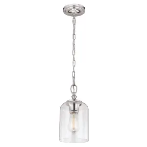 Elstead Hounslow 1 Light Ceiling Mini Pendant Polished Nickel, E27