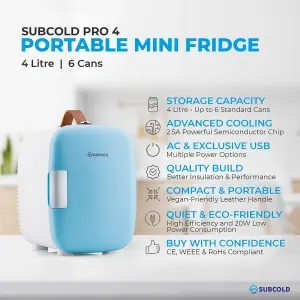 Subcold Pro 4L Mini Fridge Blue