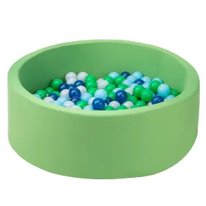 simpa Soft Foam Ball Pit with 200 Balls. Green 90cm x 30cm