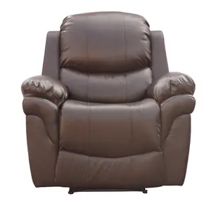 Madison Bonded Leather Recliner Armchair Sofa Home Lounge Chair Reclining Gaming (Brown)