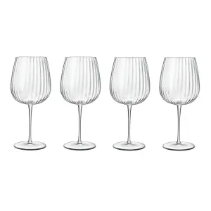 Luigi Bormioli Optica Clear Round Crystal Dishwasher Safe Burgundy and Gin Glasses Set 750ml Pack of 4