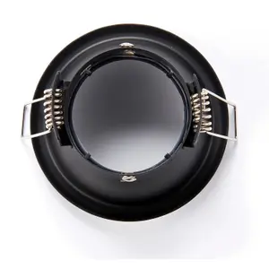 Anti-Glare Recessed Bathroom Downlight IP65 - 50W GU10 Reflector - Matt Black