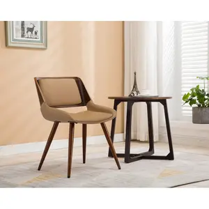 Ayrton Faux Leather Mid-Century Dining Chair Desert Sandstone