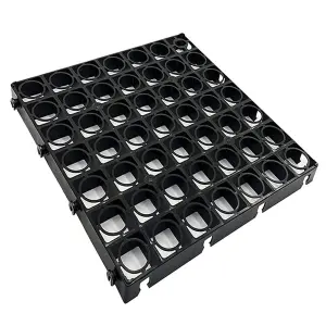 12x Black Protective Plastic Paving Driveways Grid Mats