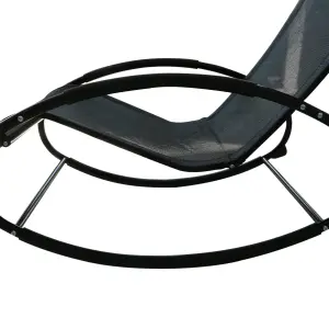 Outsunny Patio Rocking Chair Orbital Zero Gravity Seat Pool Chaise w/ Pillow