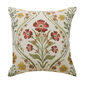 Alaaya Floral Square SCATTER Cushion Beige/Green/Pink