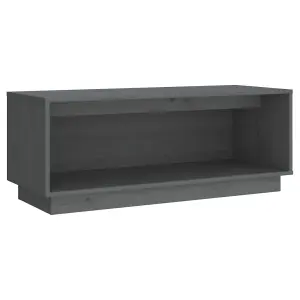 Berkfield TV Cabinet Grey 90x35x35 cm Solid Wood Pine