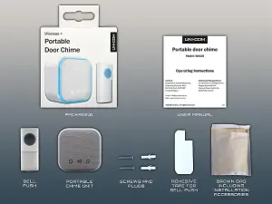 Uni-Com 98476+W96001 Portable Door Chime White UNC68426