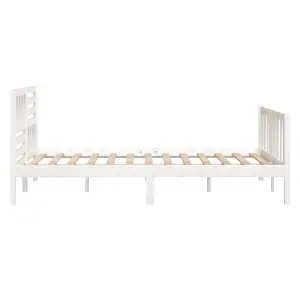 Berkfield Bed Frame White Solid Wood 120x200 cm