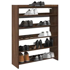 Berkfield Shoe Rack Brown Oak 80x25x100 cm Engineered Wood