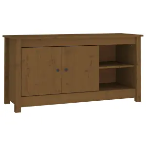 Berkfield TV Cabinet Honey Brown 103x36.5x52 cm Solid Wood Pine