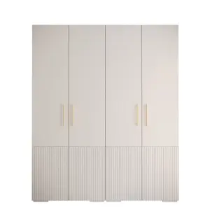 Manhattan III Elegant Spacious Hinged Door Wardrobe W2000mm H2370mm D470mm - Sleek White, 4 Doors, 20 Shelves