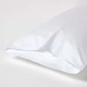 Homescapes White Organic Cotton Housewife Pillowcase 400 TC