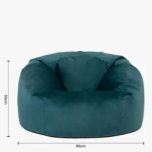 icon Aurora Classic Velvet Bean Bag Chair & Pouffe Teal Green Bean Bag Chair