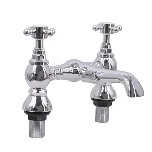 SunDaze Traditional Bathroom Chrome Bath Filler Mixer Tap Bath Shower Solid Brass Faucets