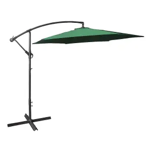 GardenKraft 14860 3m Green Outdoor Cantilever Banana Garden Parasol