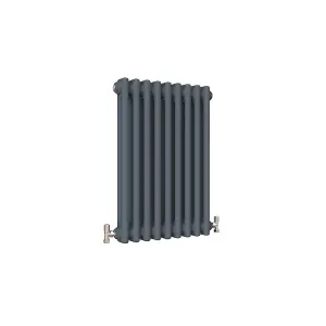 Horizontal Anthracite Double Column Radiator (H) 600mm x (W) 425mm, 1889 BTU.