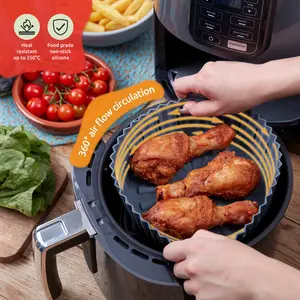 WAFE Round Air Fryer Liner for Tower and Ninja Air Fryer (Set of 2) Grey