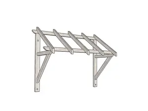 Flat roof wooden Porch Canopy 1.8m kiln-dry, (H) 1340mm x (W) 1800mm x (D) 660mm