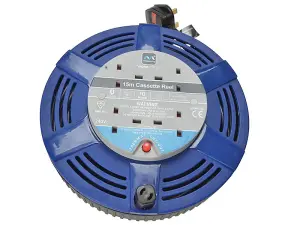 Masterplug 15 Metre Cable Reel with Thermal Cut-Out and 4 Sockets for Safety